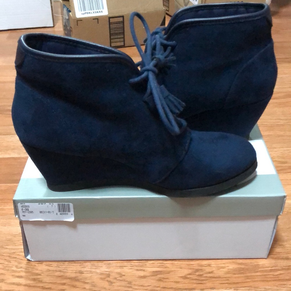 Madden girl suede wedge booties